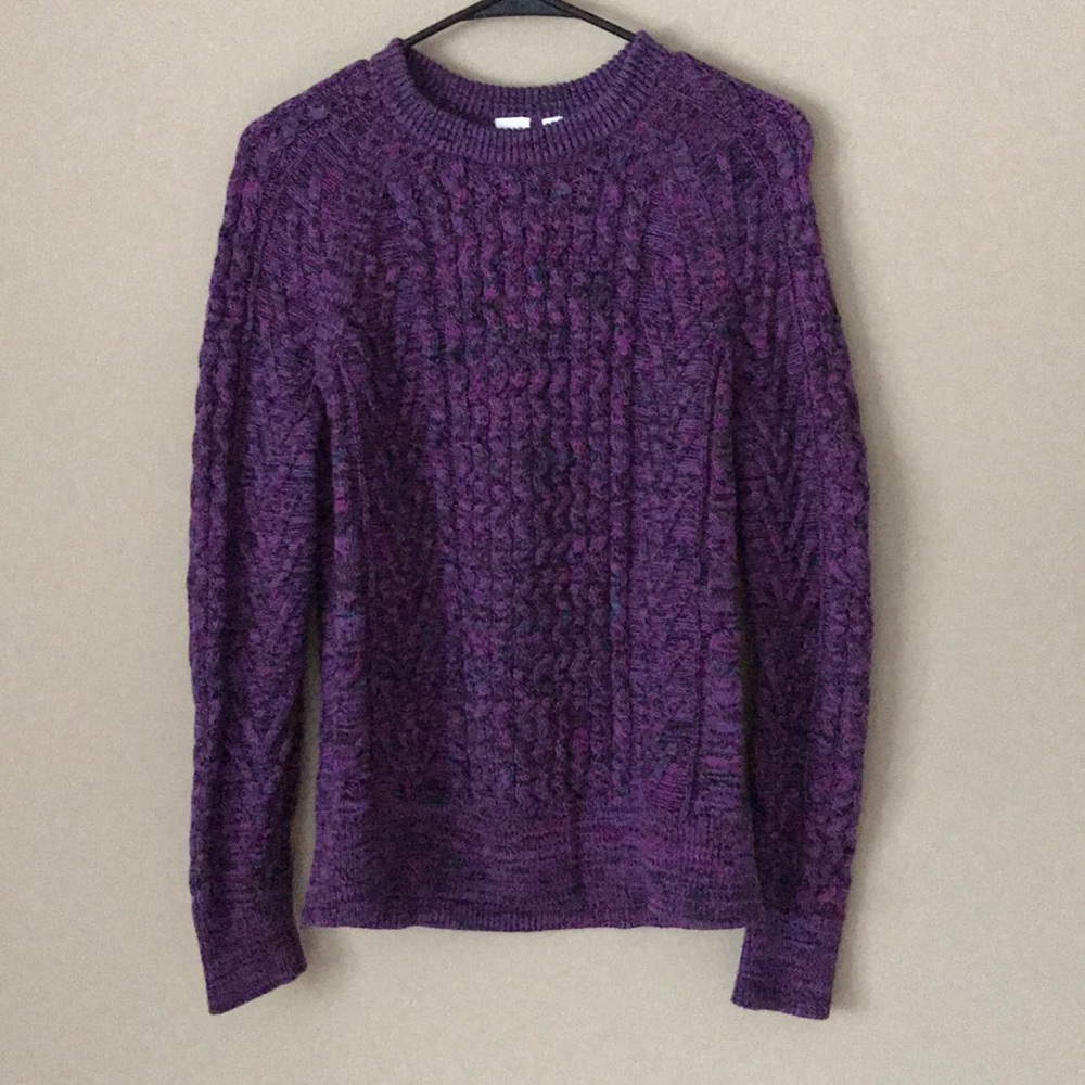 Gap cotton purple cable sweater size M